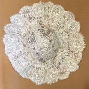 Wedding Off-White Floral Bonnet